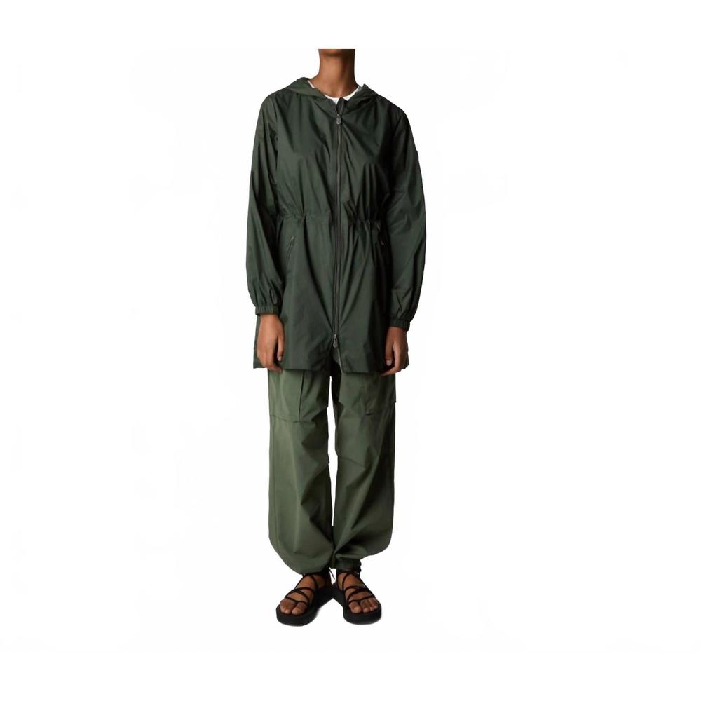 NEW SAVE THE DUCK fleur hooded water repellent jacket in thyme green